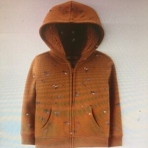 Kids Brown Hoodie with Blue Accents